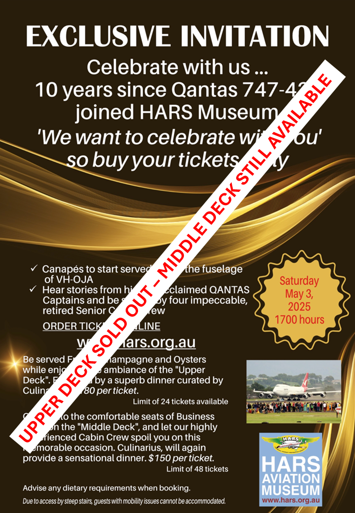 TEN YEARS since arrival of Qantas 747-438 at HARS - Upper Deck (SOLD OUT)